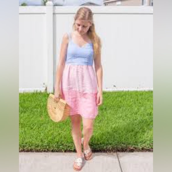 Cynthia Rowley Pastel Blue and Pink Mini Dress NWOT - Picture 1 of 11